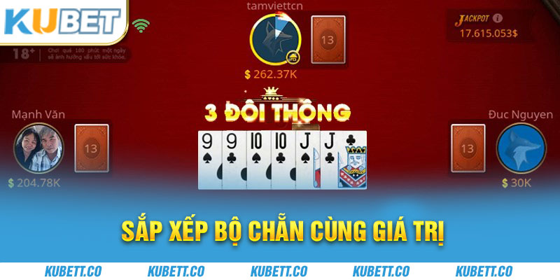 Sắp xếp bộ chẵn cùng giá trị